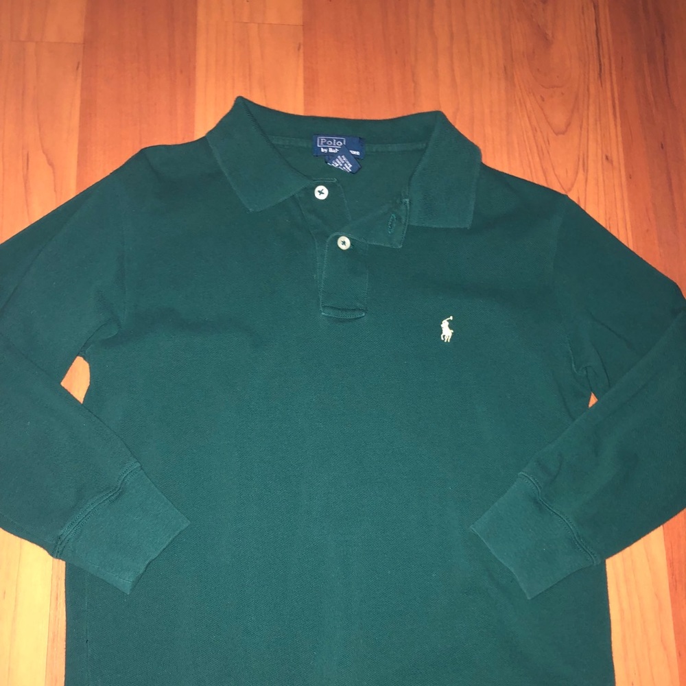 Boys forest green polo